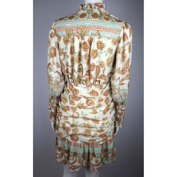 DRESS FORUM LOS ANGELES - WOMEN'S BOHO FLORAL PRINT LONG SLEEVE RUFFLE DRESS - S - Picture 6 of 9